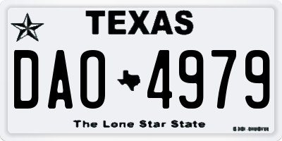 TX license plate DAO4979