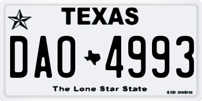 TX license plate DAO4993