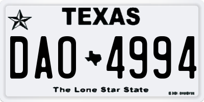 TX license plate DAO4994