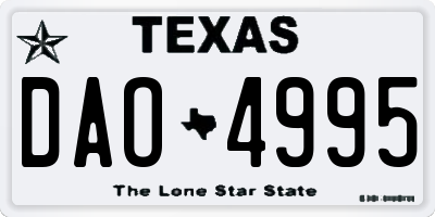 TX license plate DAO4995