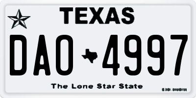 TX license plate DAO4997