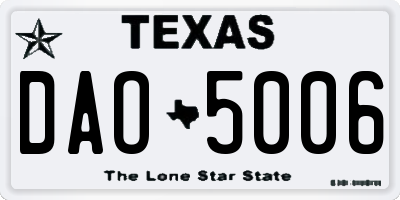 TX license plate DAO5006