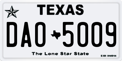 TX license plate DAO5009