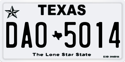 TX license plate DAO5014