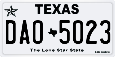 TX license plate DAO5023