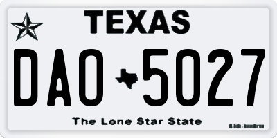 TX license plate DAO5027