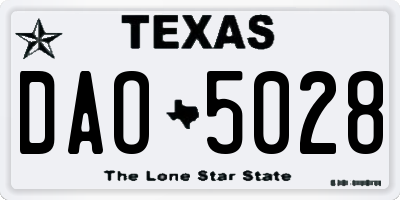 TX license plate DAO5028