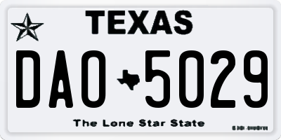 TX license plate DAO5029