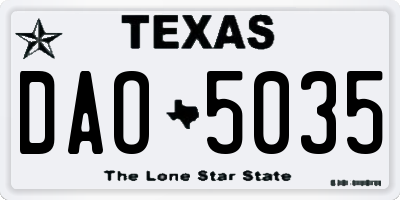 TX license plate DAO5035