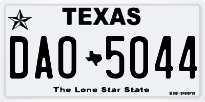 TX license plate DAO5044