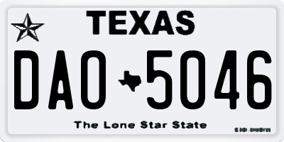 TX license plate DAO5046