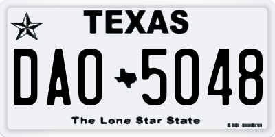 TX license plate DAO5048