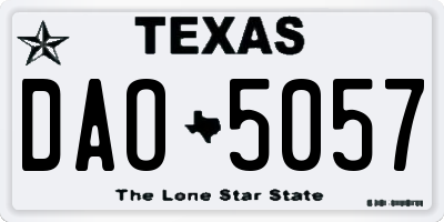 TX license plate DAO5057