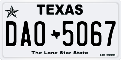 TX license plate DAO5067