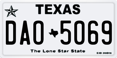 TX license plate DAO5069
