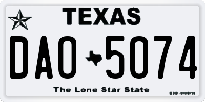 TX license plate DAO5074