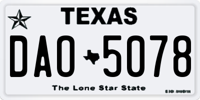 TX license plate DAO5078