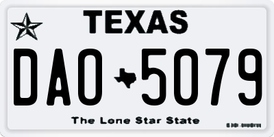 TX license plate DAO5079