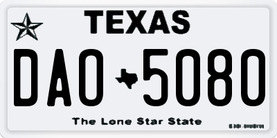 TX license plate DAO5080
