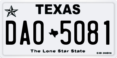 TX license plate DAO5081