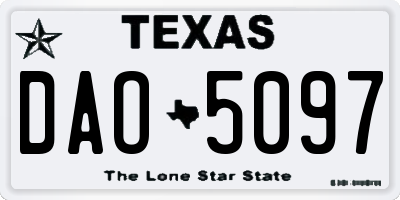 TX license plate DAO5097