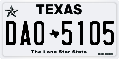 TX license plate DAO5105