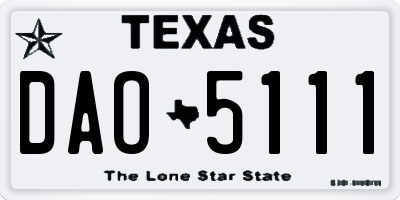 TX license plate DAO5111