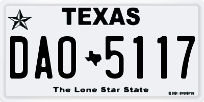 TX license plate DAO5117