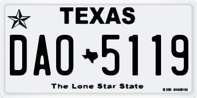 TX license plate DAO5119