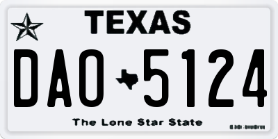 TX license plate DAO5124