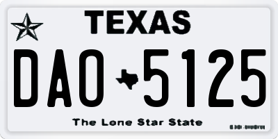 TX license plate DAO5125