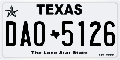 TX license plate DAO5126