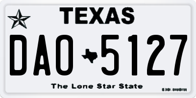 TX license plate DAO5127