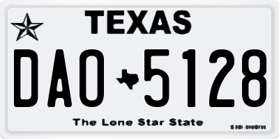 TX license plate DAO5128