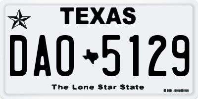 TX license plate DAO5129