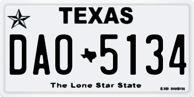 TX license plate DAO5134
