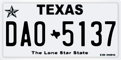 TX license plate DAO5137