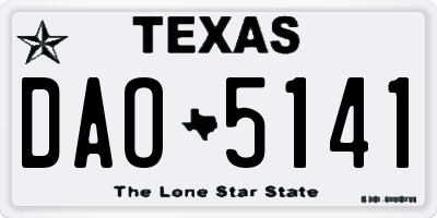 TX license plate DAO5141