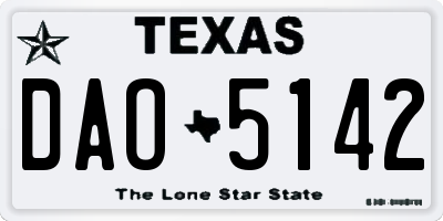 TX license plate DAO5142