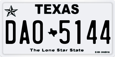 TX license plate DAO5144