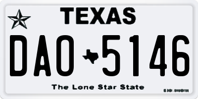 TX license plate DAO5146