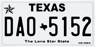 TX license plate DAO5152
