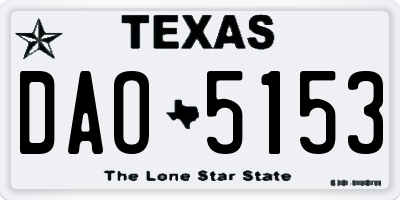 TX license plate DAO5153