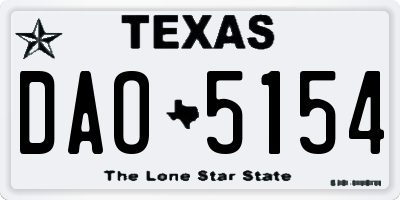 TX license plate DAO5154