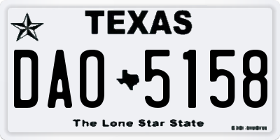 TX license plate DAO5158
