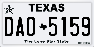 TX license plate DAO5159