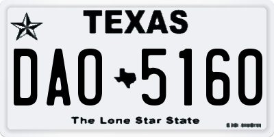TX license plate DAO5160