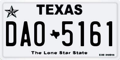 TX license plate DAO5161