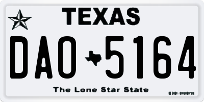 TX license plate DAO5164