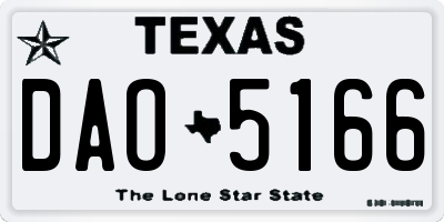 TX license plate DAO5166